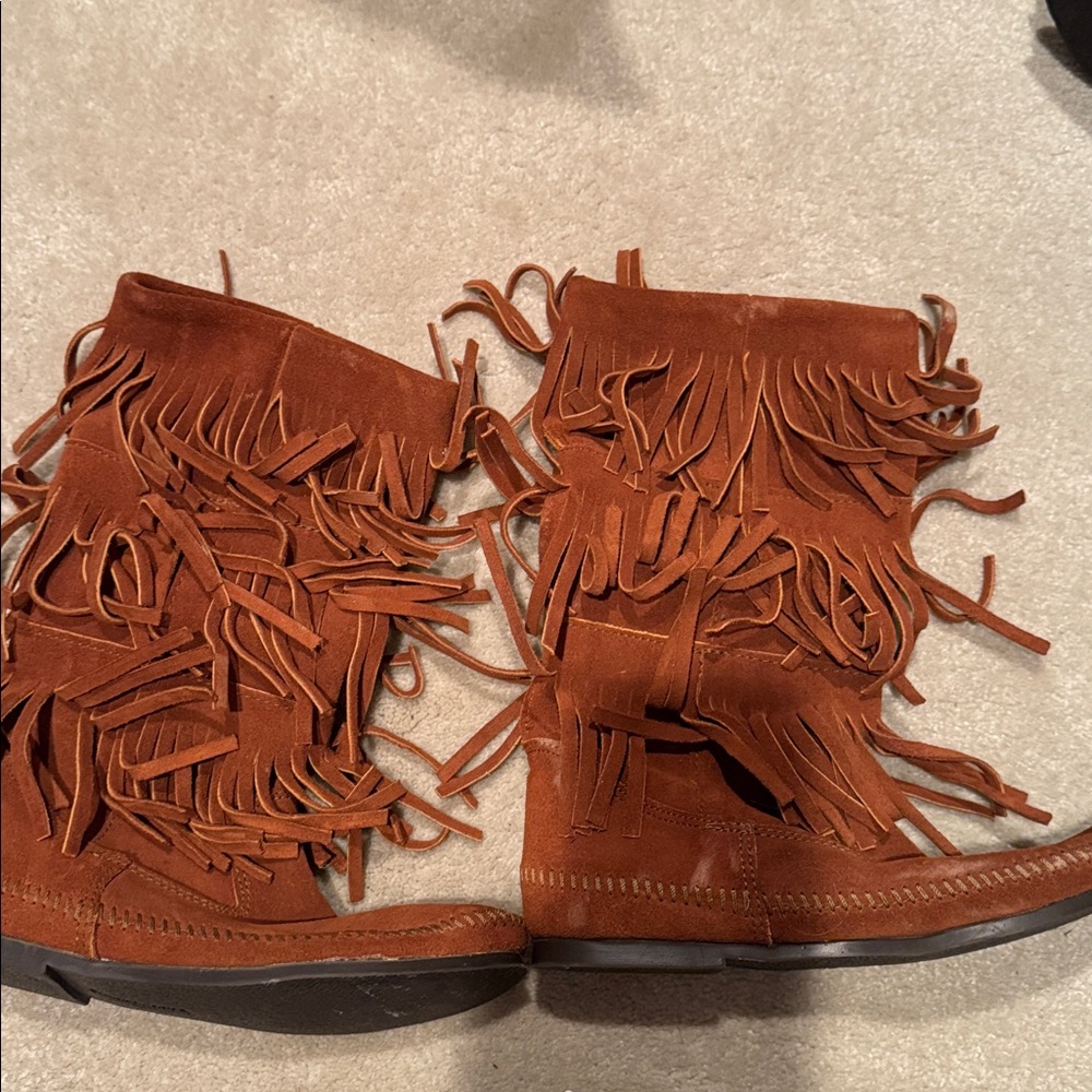 Minnetonka Fringed Suede Boots